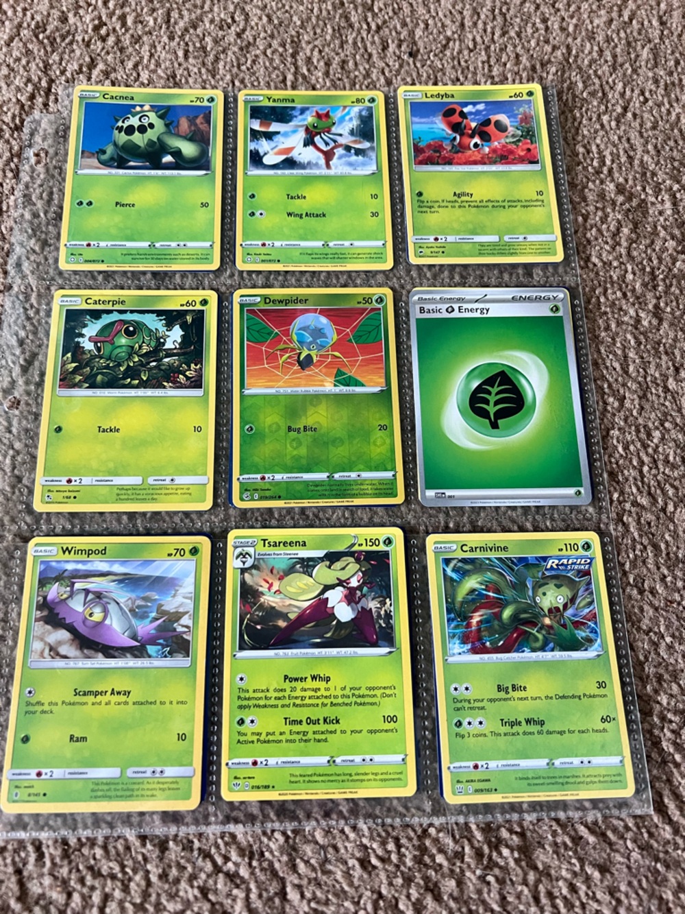 Green Pokémon cards